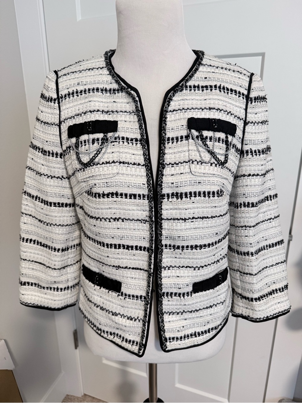 White House Black Market NWT Black & White Tweed Jacket - Women
